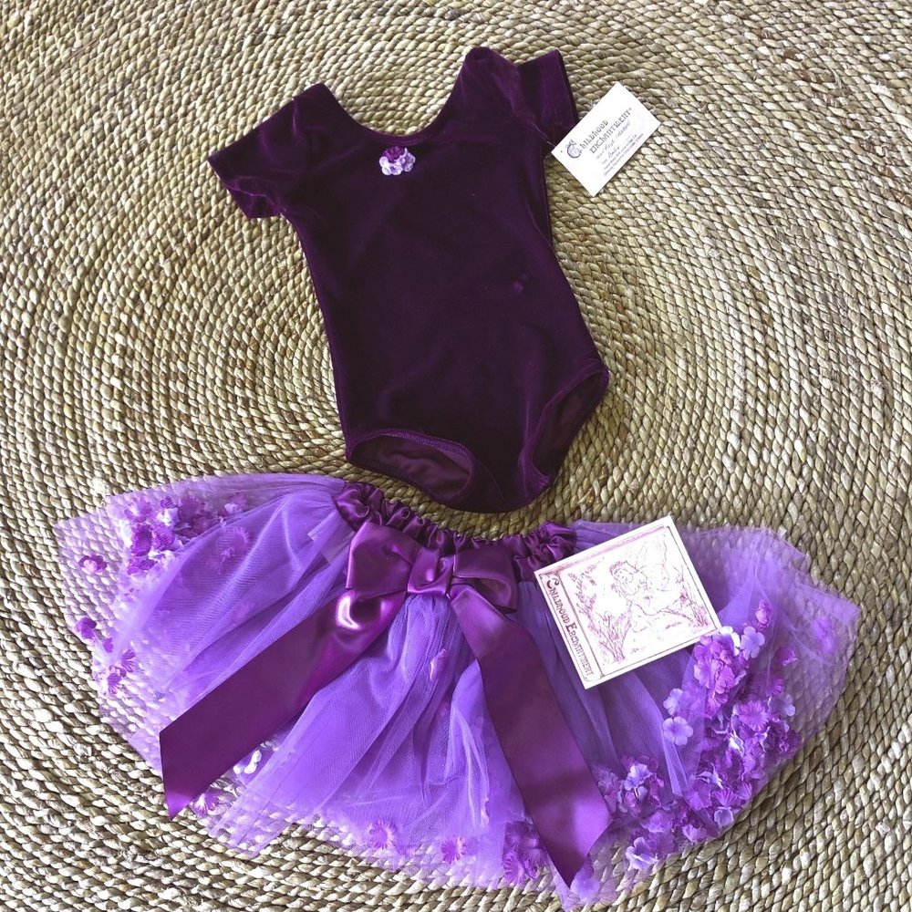 New Violet Purple Leotard & Tutu by Childhood Enchantment‎ Baby Small Floral
